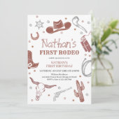 Eerste Rodeo Birthday Kaart (Staand voorkant)