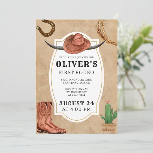 Eerste Rodeo Birthday Kaart (Staand voorkant)