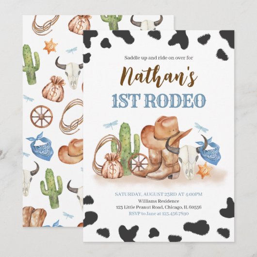 Eerste Rodeo Birthday Kaart (Voorkant / Achterkant)