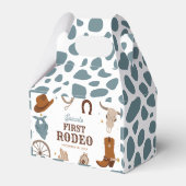 Eerste Rodeo Blue Wild West Boy Eerste Verjaardag Bedankdoosjes (Achterkant)