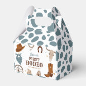 Eerste Rodeo Blue Wild West Boy Eerste Verjaardag Bedankdoosjes (Voorkant Zijde)