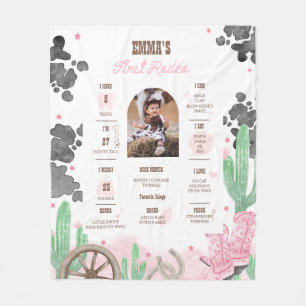 Eerste Rodeo Boho Wilde Westen Mijlpaal Bord  Fleece Deken