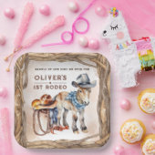 Eerste RODEO | Boy Cowboy 1st Birthday Paper Bord (Feest)