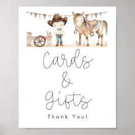 Eerste Rodeo Boy verjaardagsfeestje Kaarten en ges Poster