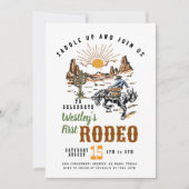 Eerste Rodeo Boy verjaardagsuitnodiging Kaart (Voorkant)