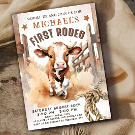 Eerste Rodeo | Bull Calf 1e Rodeo verjaardagsfeest Kaart