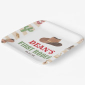 Eerste Rodeo Cowboy 1e Eerste Verjaardagsfeest Papieren Bordje (Gebogen)