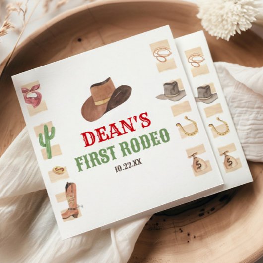 Eerste Rodeo Cowboy 1e Eerste Verjaardagsfeest Servet