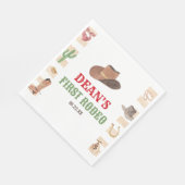 Eerste Rodeo Cowboy 1e Eerste Verjaardagsfeest Servet (Hoek)