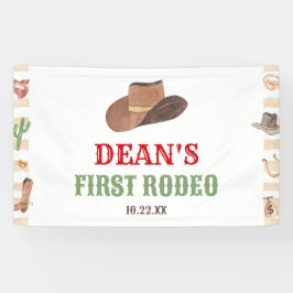 Eerste Rodeo Cowboy 1e Eerste Verjaardagsfeest Spandoek