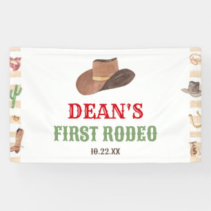 Eerste Rodeo Cowboy 1e Eerste Verjaardagsfeest Spandoek