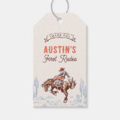 Eerste Rodeo Cowboy 1e Verjaardag Bedankt Cadeaulabel (Voorkant)
