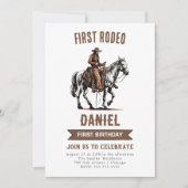 Eerste Rodeo Cowboy 1e verjaardag Kaart (Voorkant)