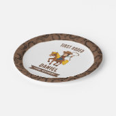 Eerste Rodeo Cowboy 1e verjaardag Papieren Bordje (Gekanteld)