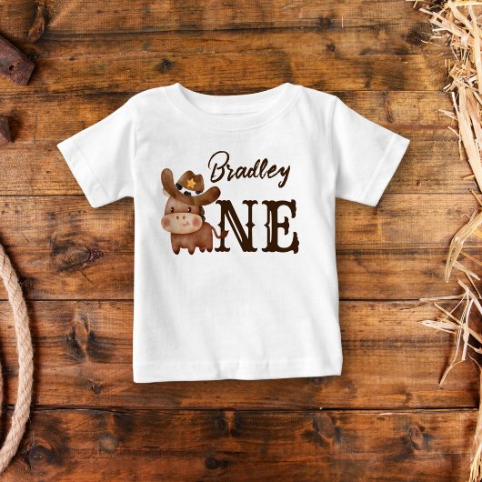 Eerste rodeo cowboy baby paard gepersonaliseerd