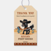 Eerste Rodeo cowboy baby paard verjaardagsfeestje  Cadeaulabel (Voorkant)