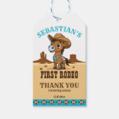 Eerste Rodeo cowboy baby paard verjaardagsfeestje  Cadeaulabel (Voorkant)