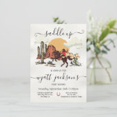 Eerste Rodeo Cowboy Birthday Party opzadelen Kaart (Staand voorkant)