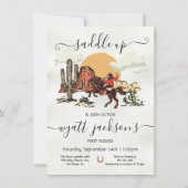 Eerste Rodeo Cowboy Birthday Party opzadelen Kaart (Voorkant)