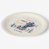 Eerste Rodeo Cowboy Birthday Party opzadelen Papieren Bordje (Gekanteld)