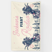 Eerste Rodeo Cowboy Birthday Party opzadelen Spandoek (Verticaal)