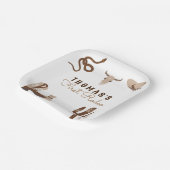 Eerste Rodeo Cowboy Birthday Party Papieren Bordje (Gebogen)