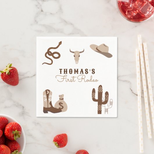 Eerste Rodeo Cowboy Birthday Party Servet (Insitu)