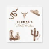 Eerste Rodeo Cowboy Birthday Party Servet (Voorkant)