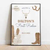 Eerste Rodeo Cowboy Birthday Party WelkomstPoster Poster