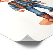 Eerste Rodeo Cowboy Birthday Party WelkomstPoster Poster (Hoek)