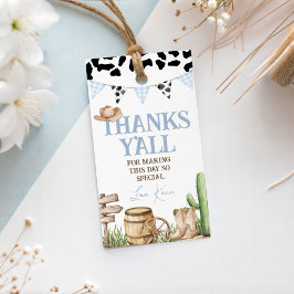 Eerste Rodeo Cowboy Favor Tags Cadeaulabel