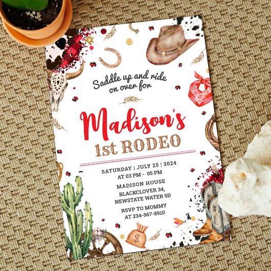 Eerste Rodeo Cowboy Feestje Kaart