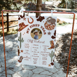 Eerste Rodeo cowboy genderneutrale foto Milestone Poster