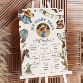 Eerste Rodeo cowboy genderneutrale foto Milestone Poster