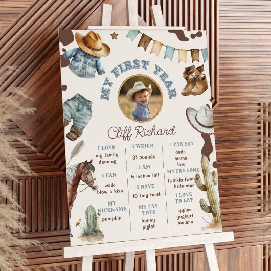 Eerste Rodeo cowboy genderneutrale foto Milestone Poster