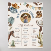 Eerste Rodeo cowboy genderneutrale foto Milestone Poster (Voorkant)