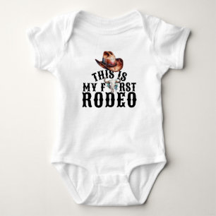 Eerste Rodeo Cowboy Hoed Koeien Schedel Romper
