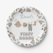 Eerste Rodeo Cowboy kleding jongen verjaardag Papieren Bordje (Voorkant)