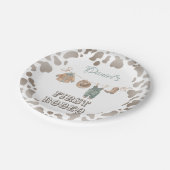 Eerste Rodeo Cowboy kleding jongen verjaardag Papieren Bordje (Gekanteld)