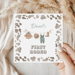 Eerste Rodeo Cowboy kleding jongen verjaardag Servet
