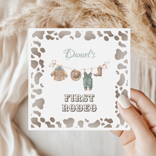 Eerste Rodeo Cowboy kleding jongen verjaardag Servet