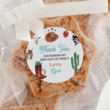 Eerste Rodeo Cowboy Labels Verjaardag Stickers