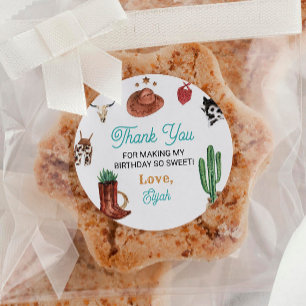 Eerste Rodeo Cowboy Labels Verjaardag Stickers