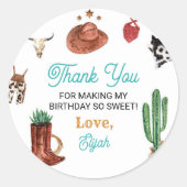 Eerste Rodeo Cowboy Labels Verjaardag Stickers (Voorkant)