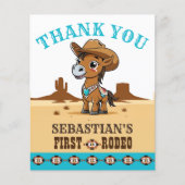 Eerste Rodeo cowboy paard verjaardag bedankje (Voorkant)