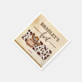 Eerste rodeo cowboy schattig paard verjaardag serv servet (Hoek)