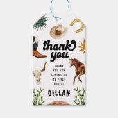 Eerste Rodeo Cowboy verjaardag Cadeaulabel (Voorkant)