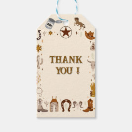 Eerste Rodeo Cowboy verjaardag Cadeaulabel