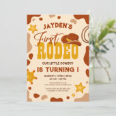 Eerste Rodeo Cowboy verjaardag Kaart (Staand voorkant)