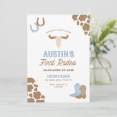 Eerste Rodeo Cowboy verjaardag Kaart (Staand voorkant)